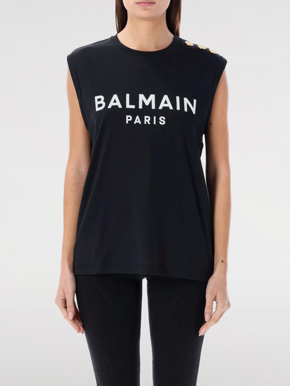 Shop Balmain T-shirt Woman Color Black