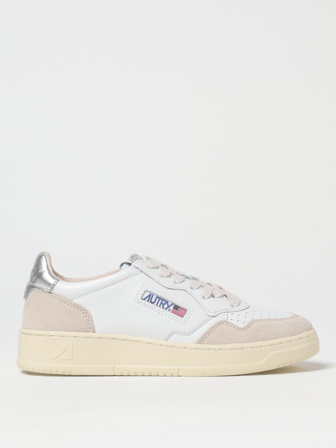 Autry Low Top Sneakers In Calf Leather And Suede In White