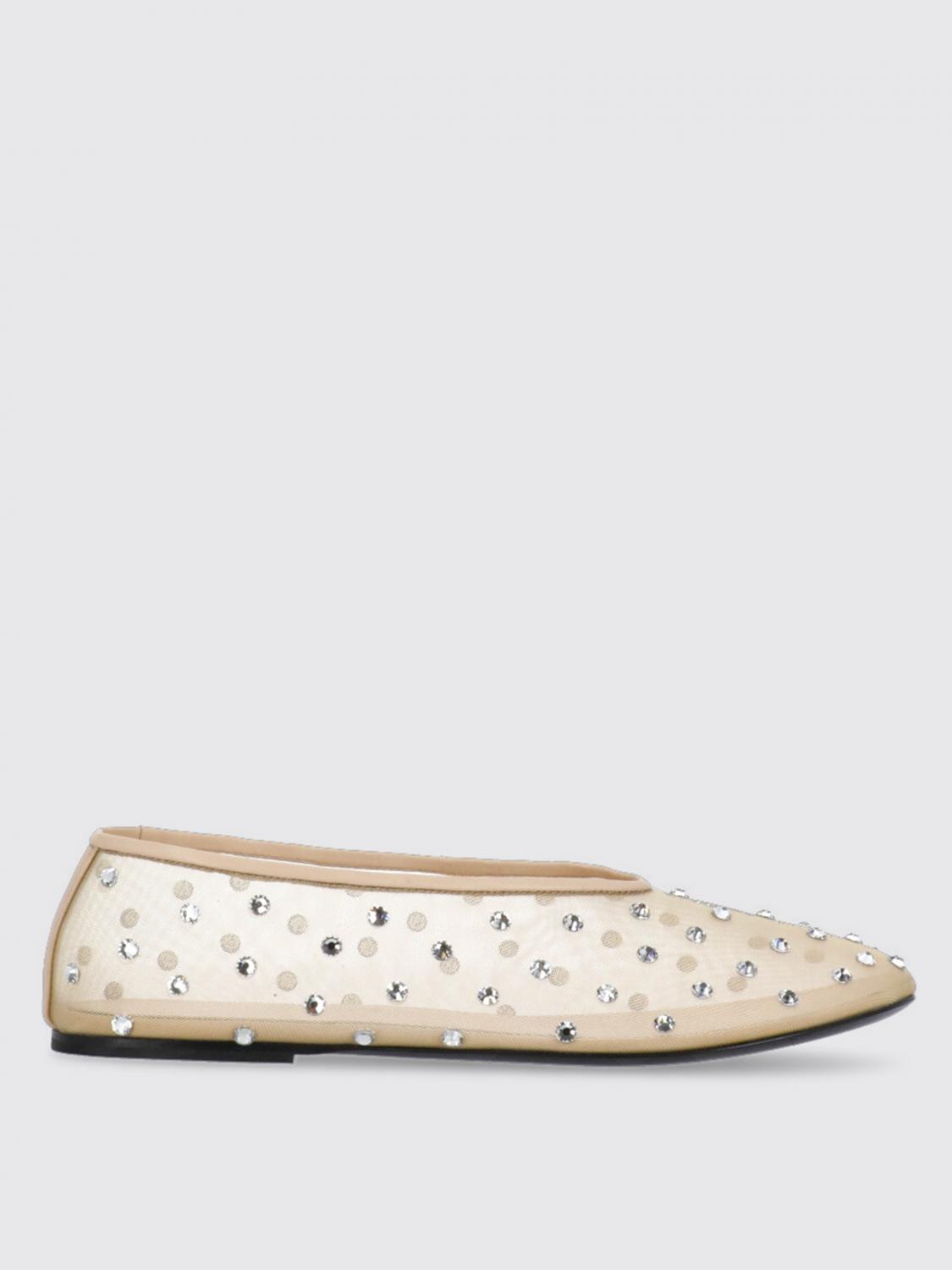 Khaite Marcy Crystal-embellished Mesh Ballet Flats In Nude