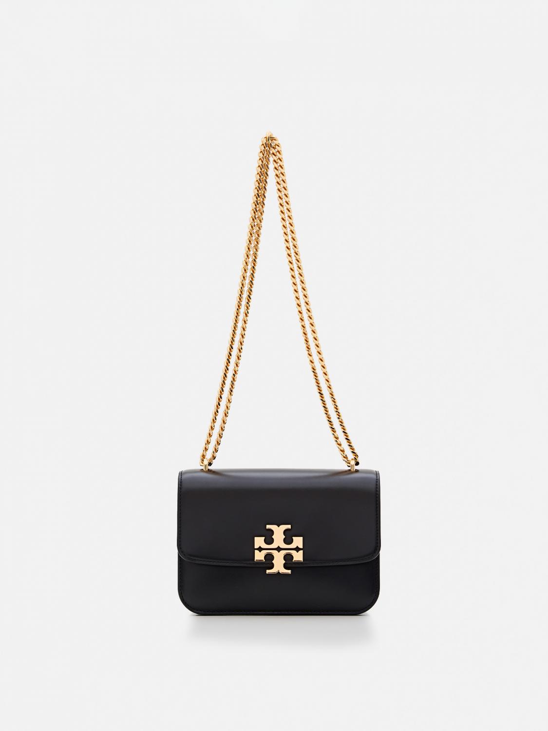 Tory Burch Eleanor Leather Clutch In Black
