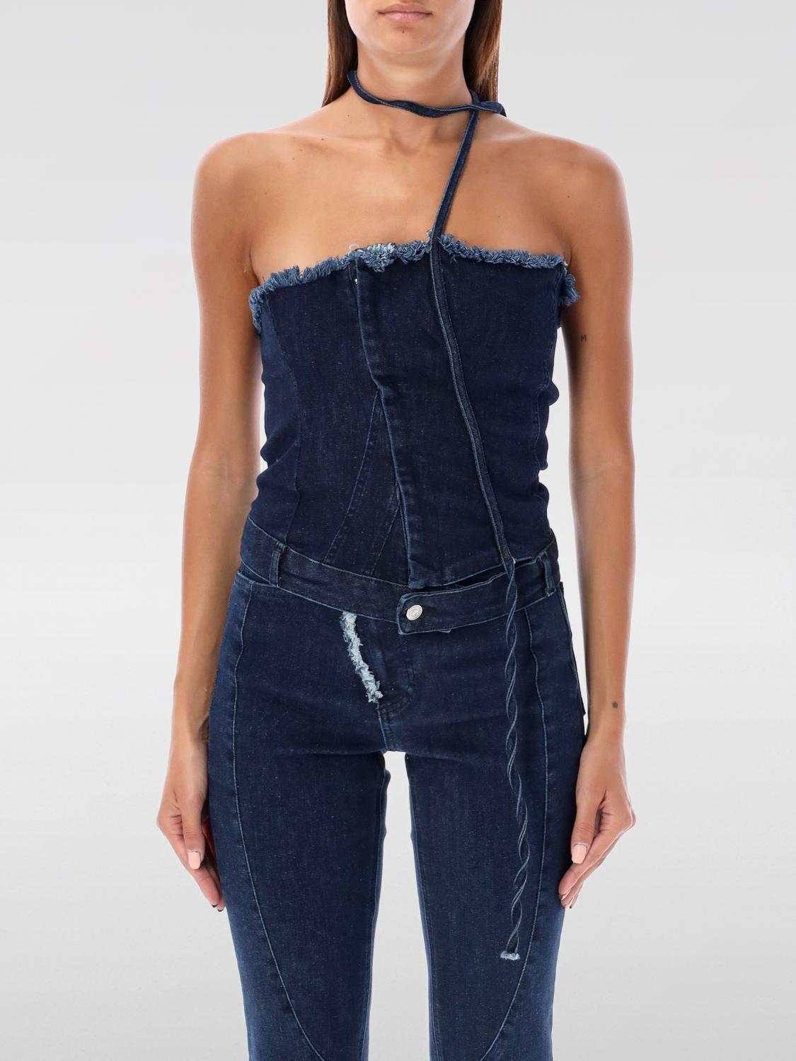 Ottolinger Denim Tube Top In Blau