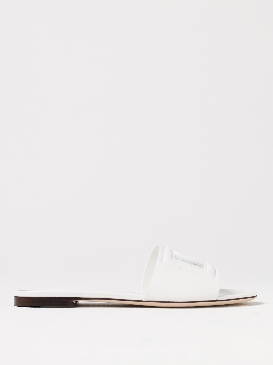 Shop Dolce & Gabbana Flat Sandals Woman Color White