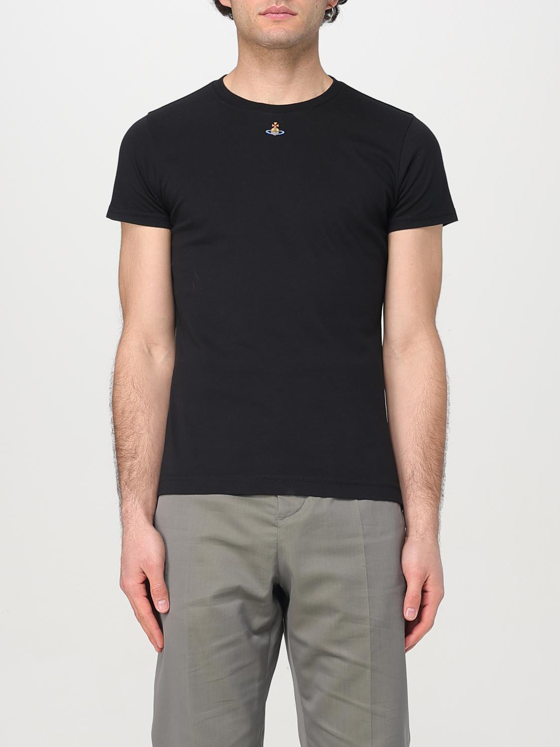 Vivienne Westwood Orb Logo-embroidered Stretch-cotton T-shirt In Black