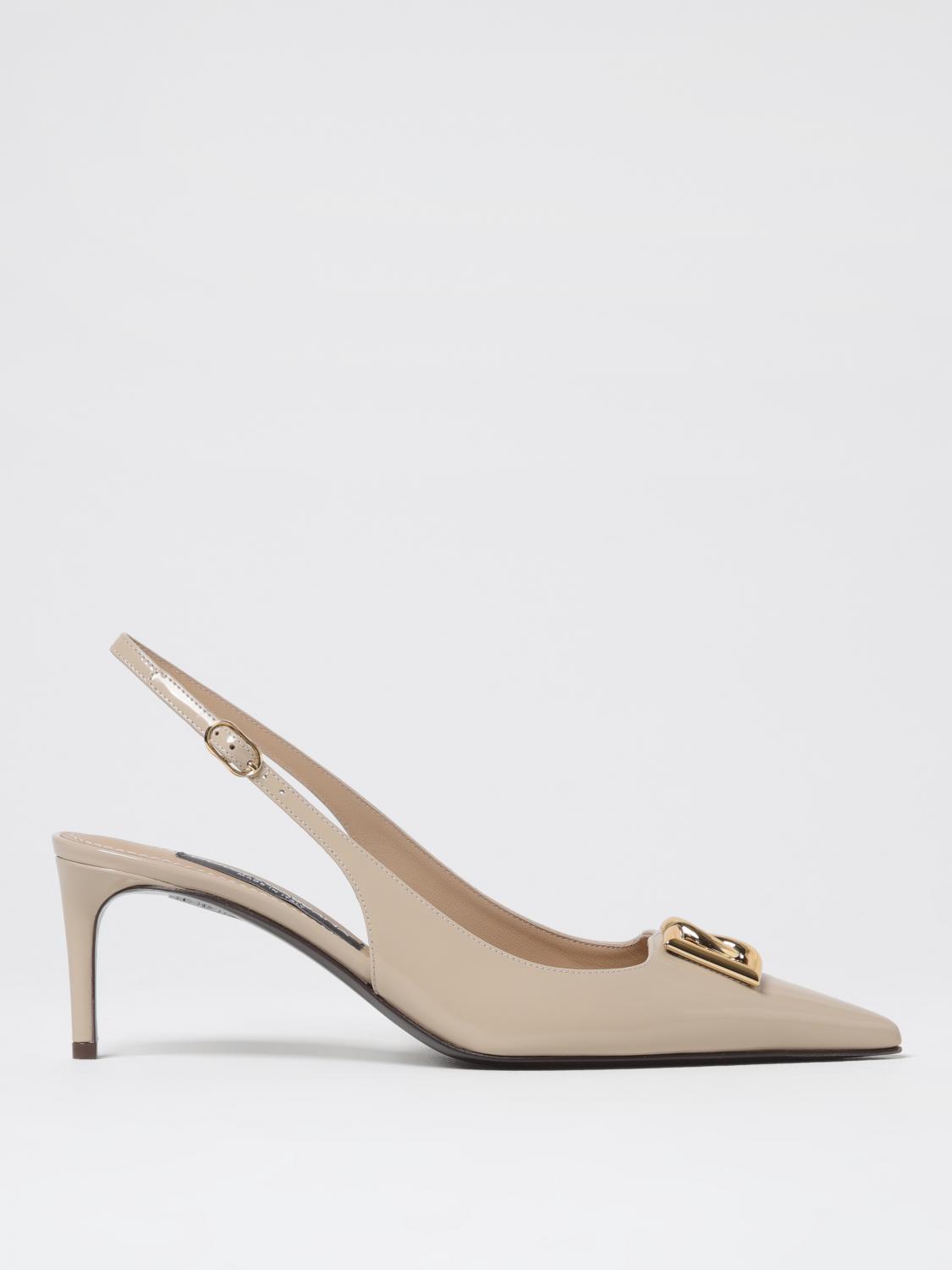 Dolce & Gabbana Lollo 60 Slingback Pumps In Polished Leather In Brown