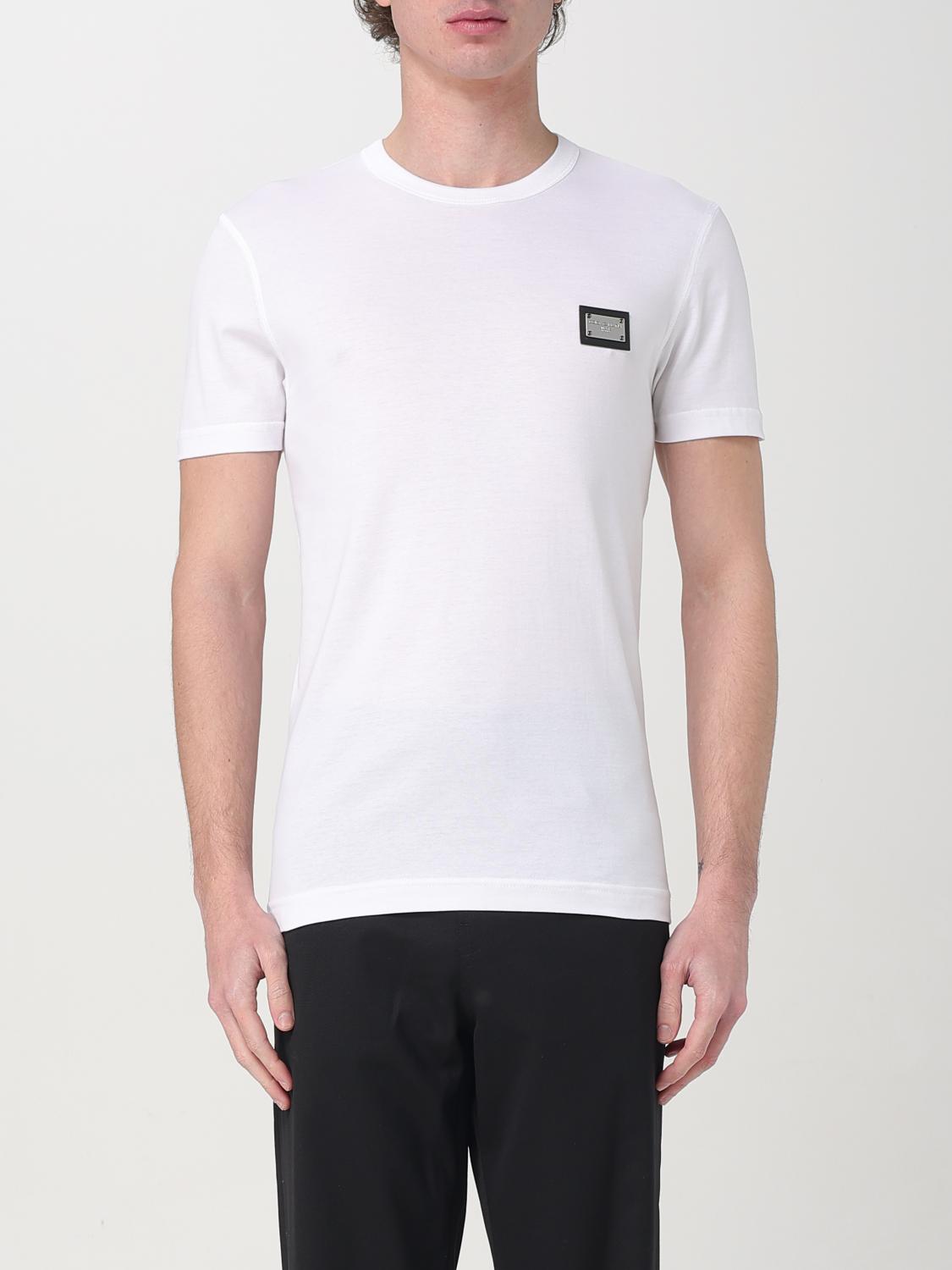 Dolce & Gabbana Men White Cotton T-shirt In White