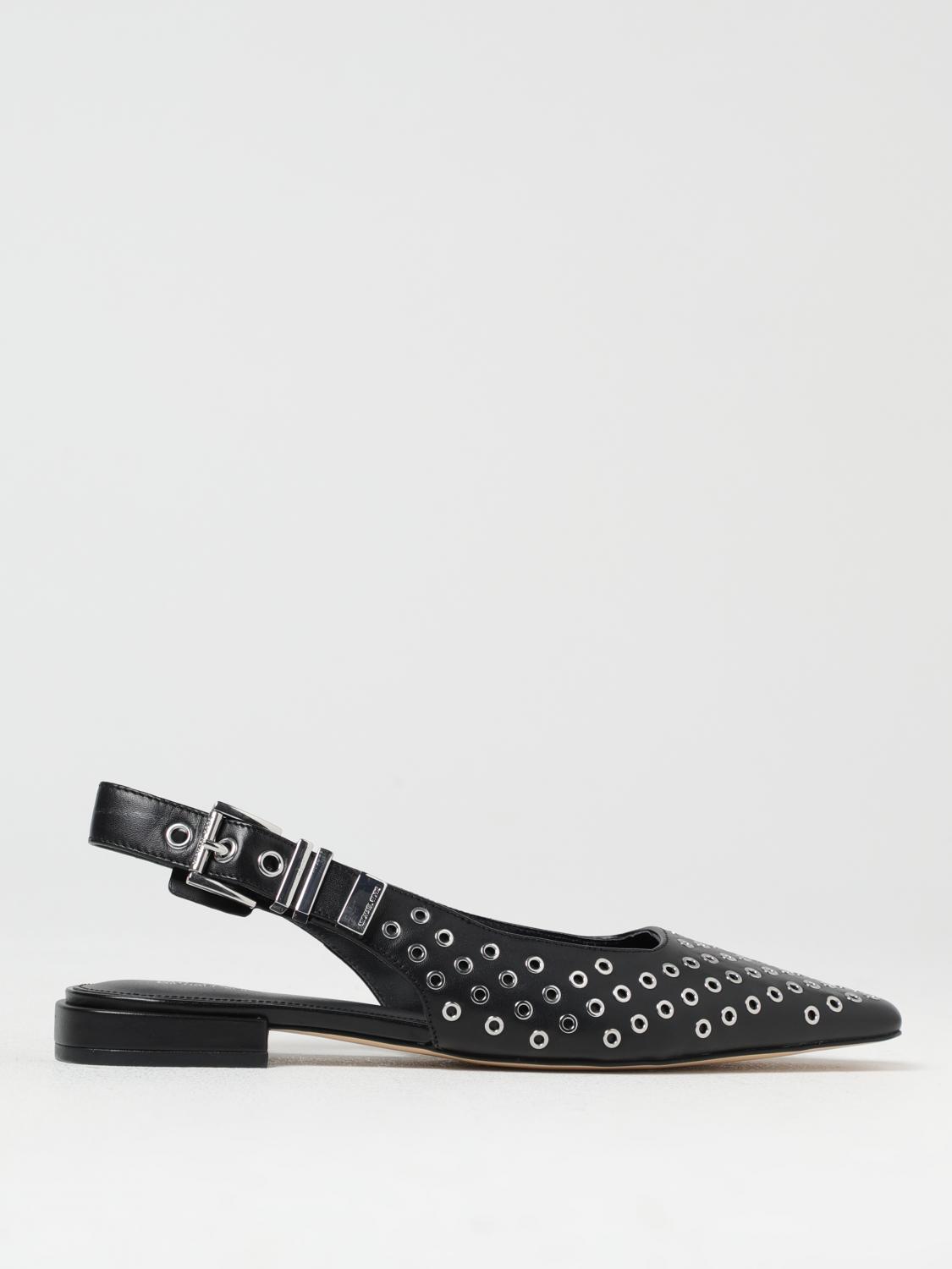 Michael Kors Darringt Leather Ballerina With Applied Studs In Black