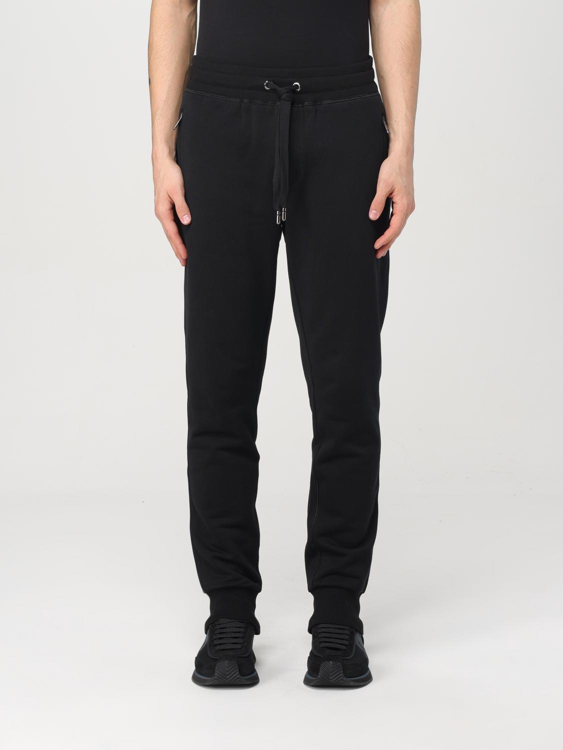 Dolce & Gabbana Black Logo Plaque Sweatpants In 黑色