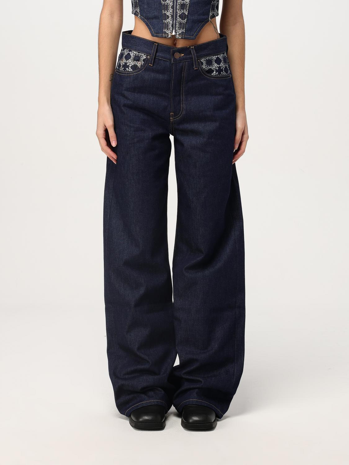 Amiri Jeans Woman Color Blue In 蓝色