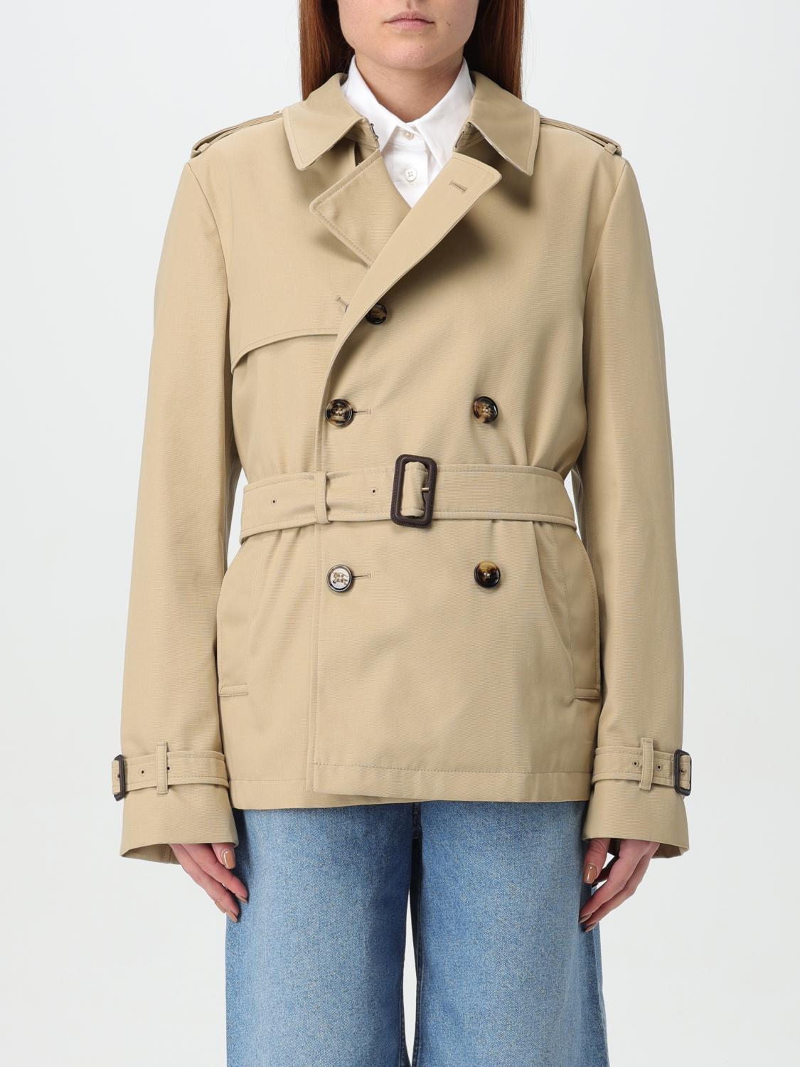 Burberry Short Trench Coat With Belt In Beige