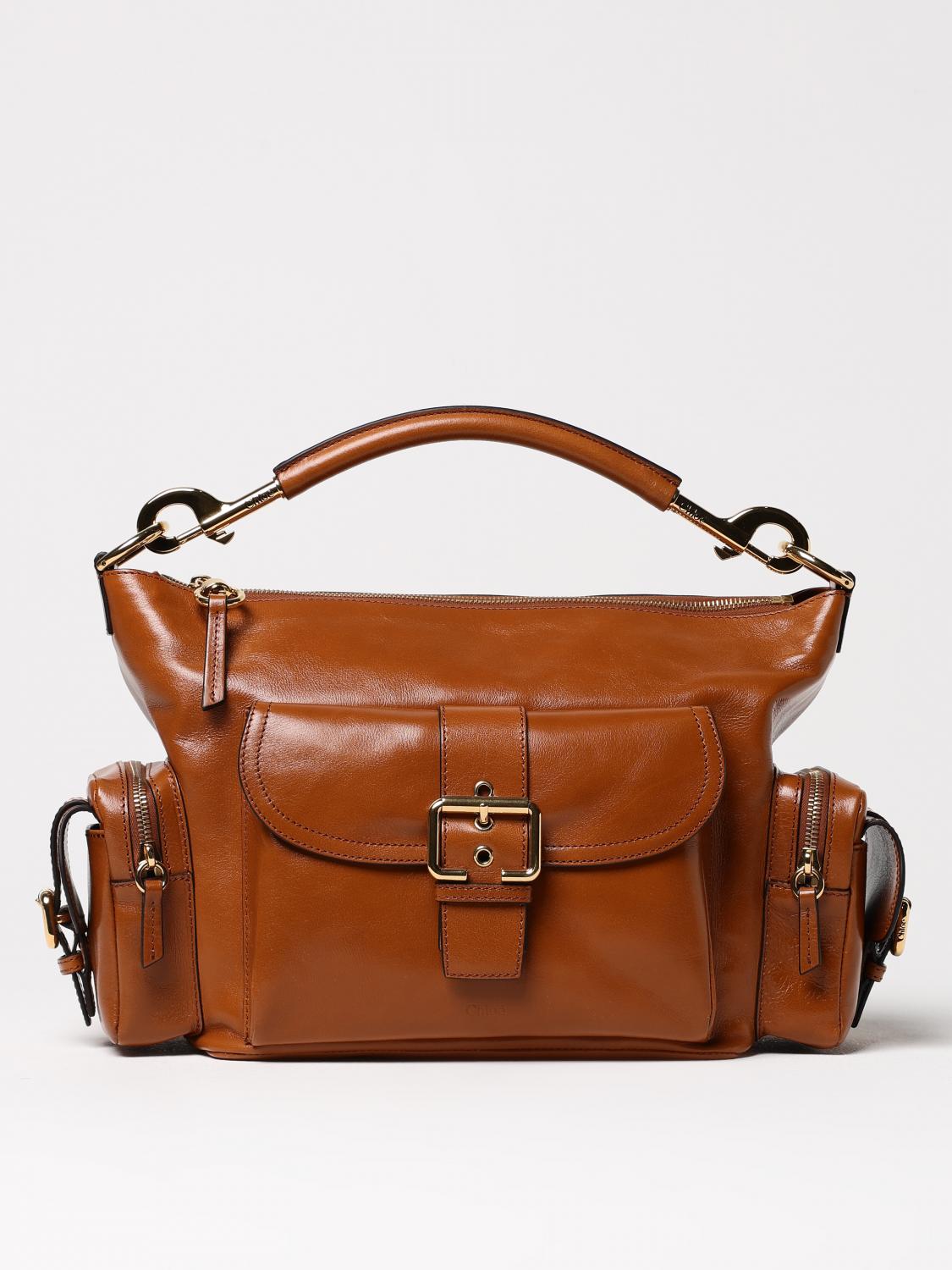 Chloé Shoulder Bag In Shiny Leather In Brown