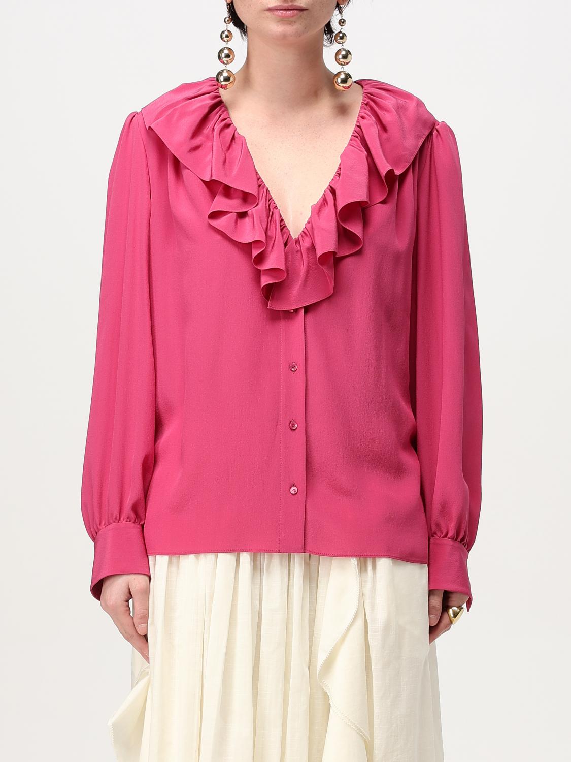 Chloé Ruffled Silk Blouse In 粉色