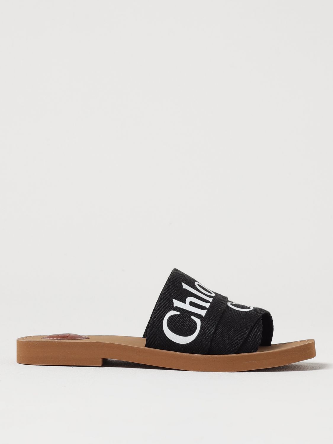 Shop Chloé Flat Sandals  Woman Color Black In Schwarz