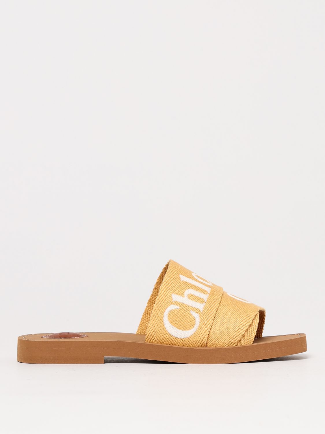 Shop Chloé Flat Sandals Woman Color Yellow In Gelb