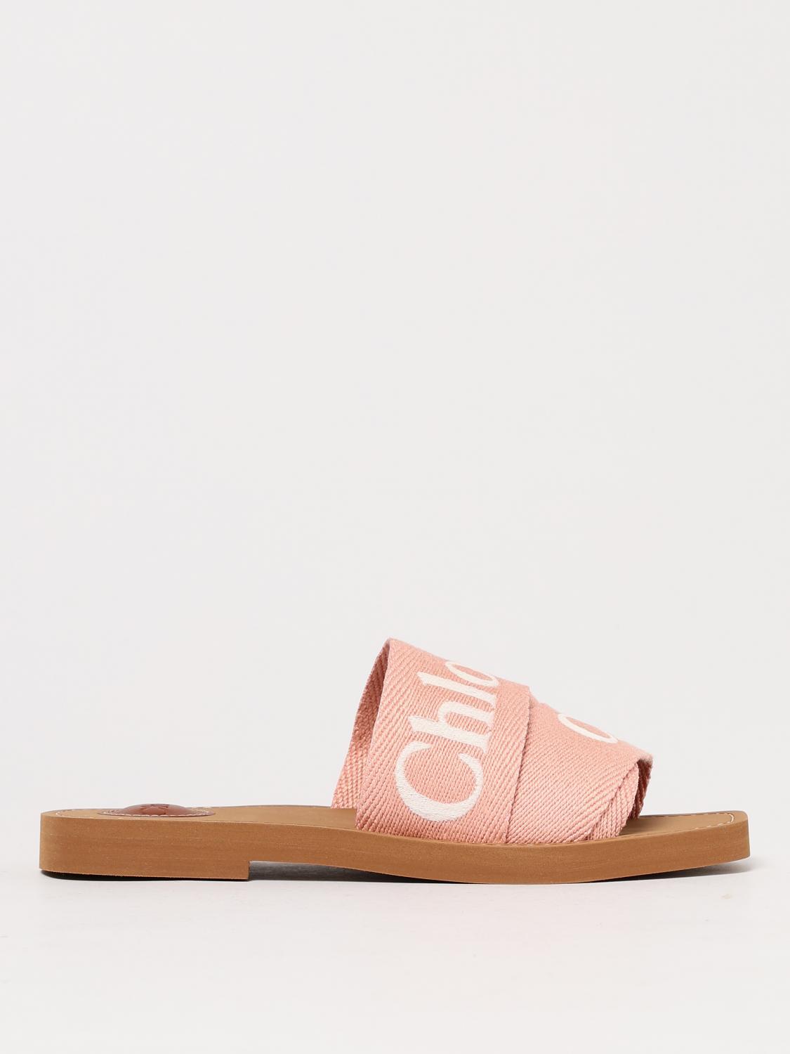 Shop Chloé Flat Sandals Woman Color Pink