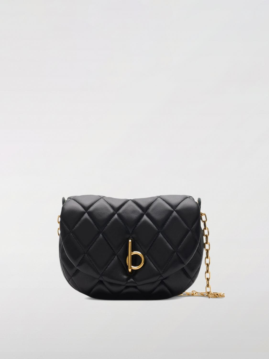 Burberry Rocking Medium Quilted Leather Shoulder Bag In Black