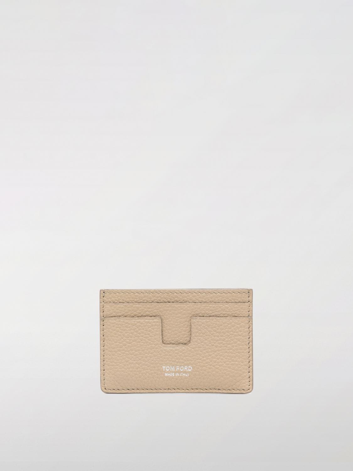 Tom Ford Mens Credit Card Holder Accessories In Beige