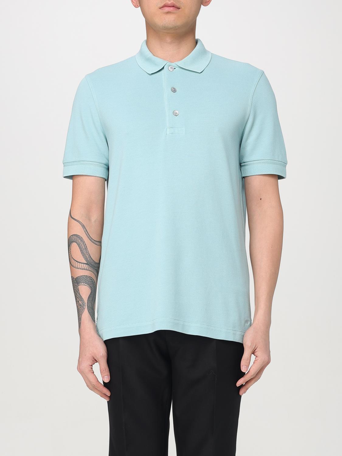 Tom Ford Toweling Cotton Blend Polo Shirt In Blue 2
