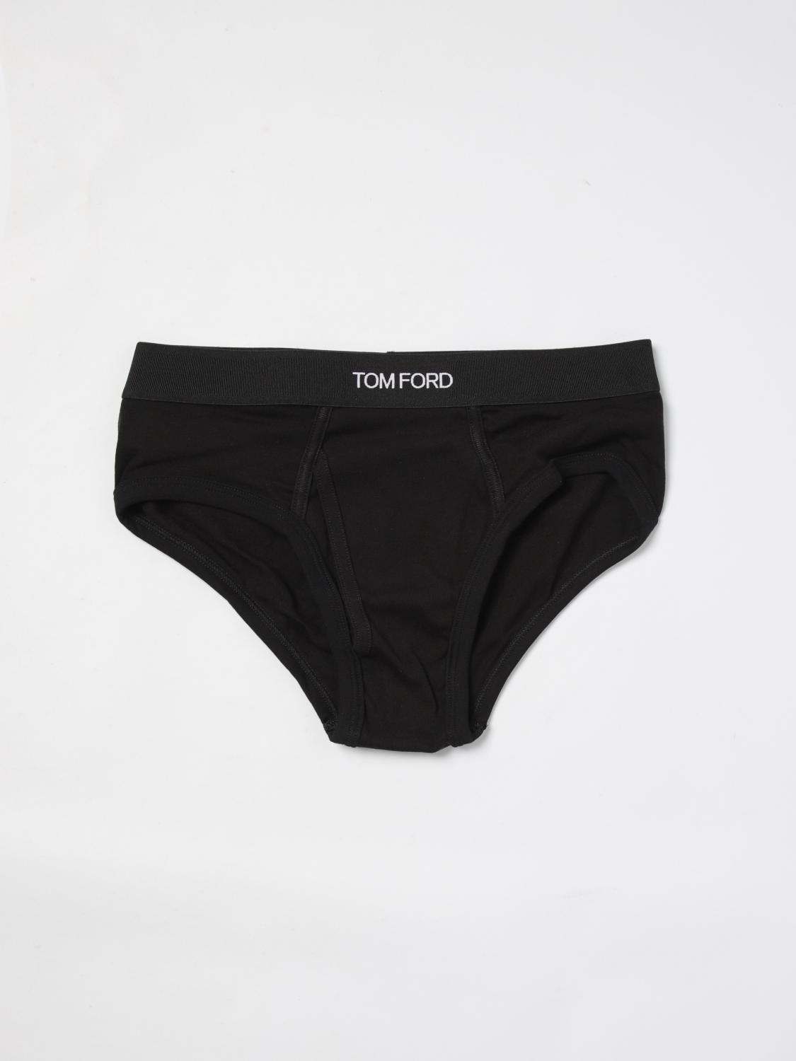 Tom Ford Logo-print Slim-fit Stretch-cotton Briefs In Black