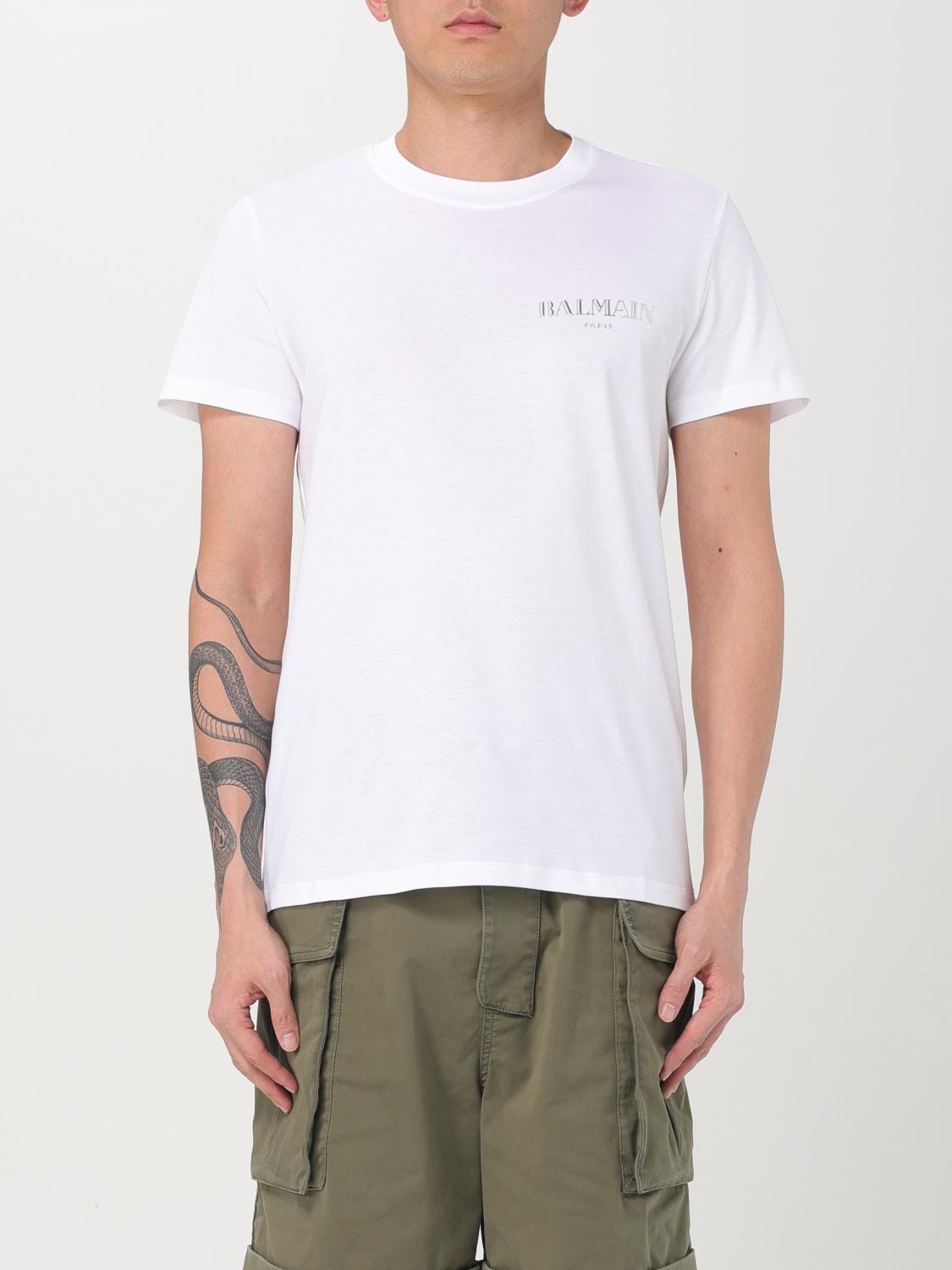 Shop Balmain T-shirt Men Color White In Weiss