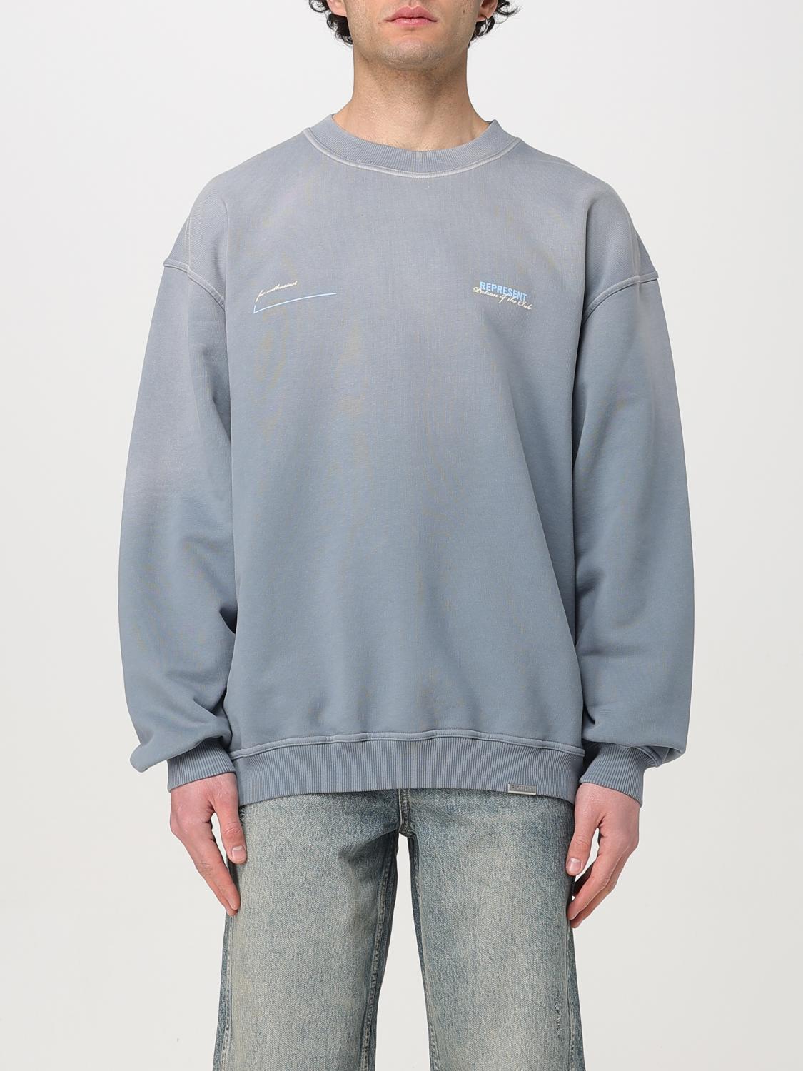 Represent Signature Logo Crewneck Sweater In Grey