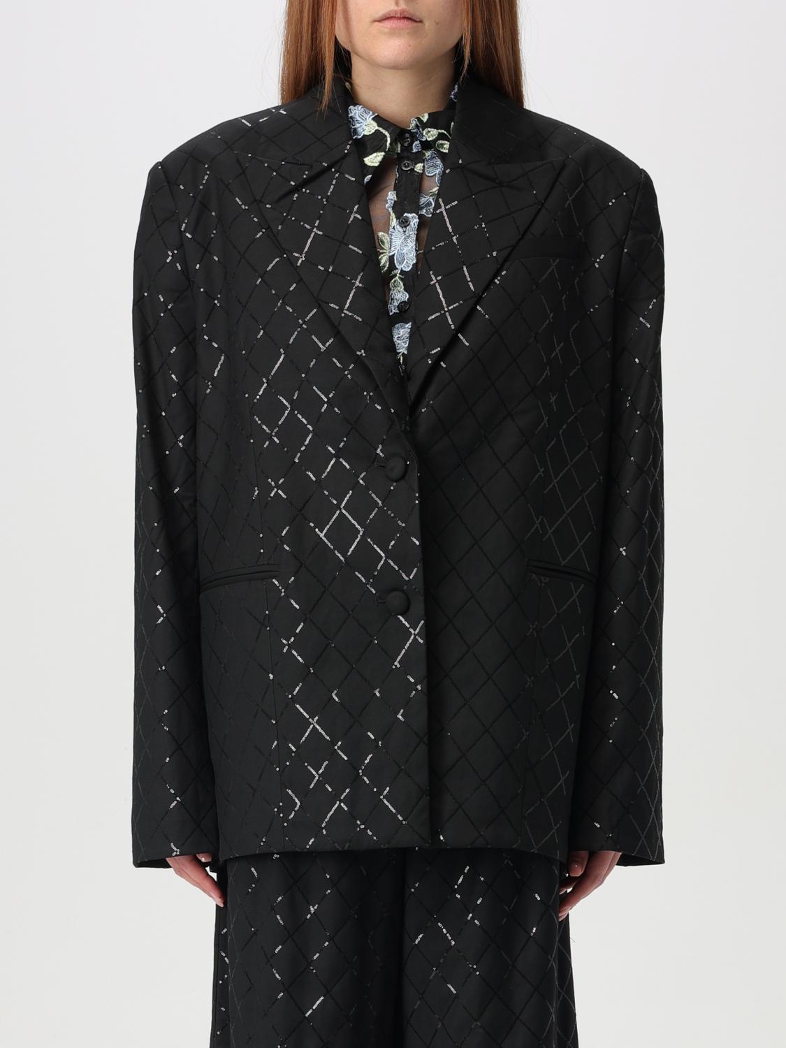 Rotate Birger Christensen Blazer Oversize Con Paillettes In Black