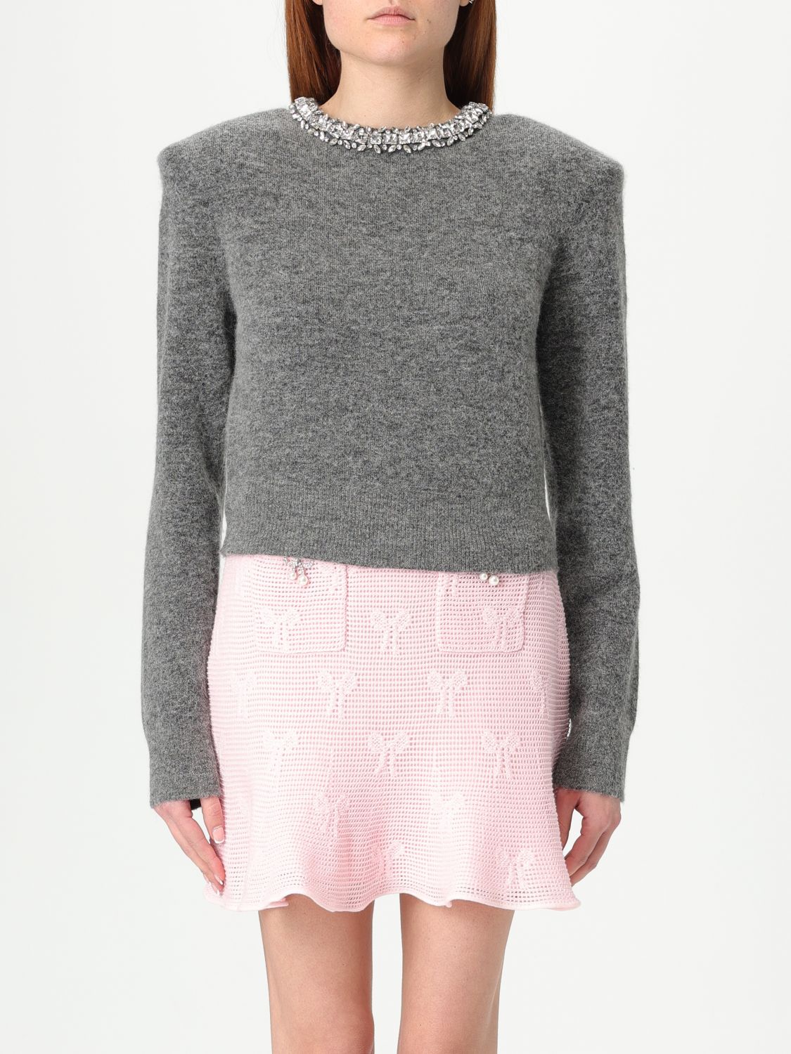 Self-portrait Top  Woman Color Grey