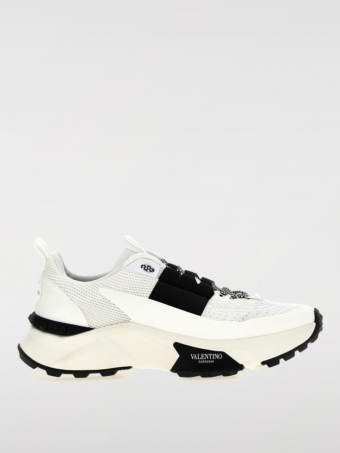 Valentino True Act Low Top Trainer In Mesh And Rubberised Fabric In White