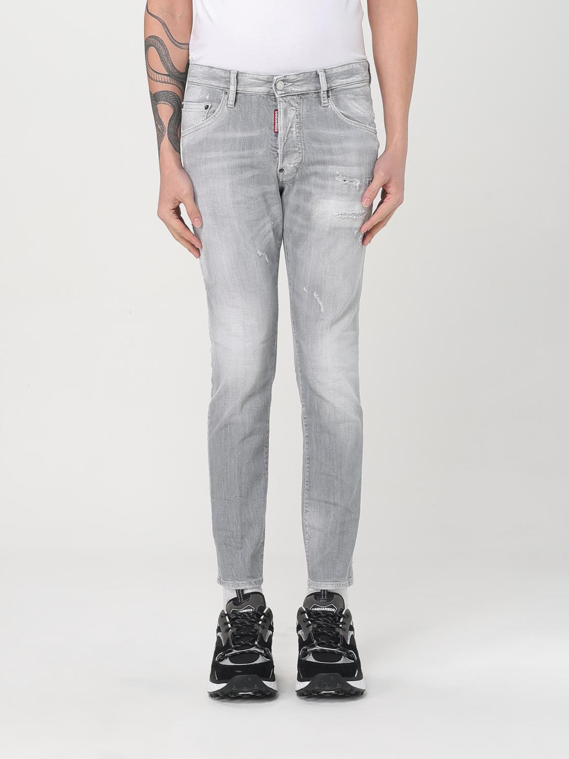 Dsquared2 Grey Stretch Denim Skater Jean Jeans In Grey