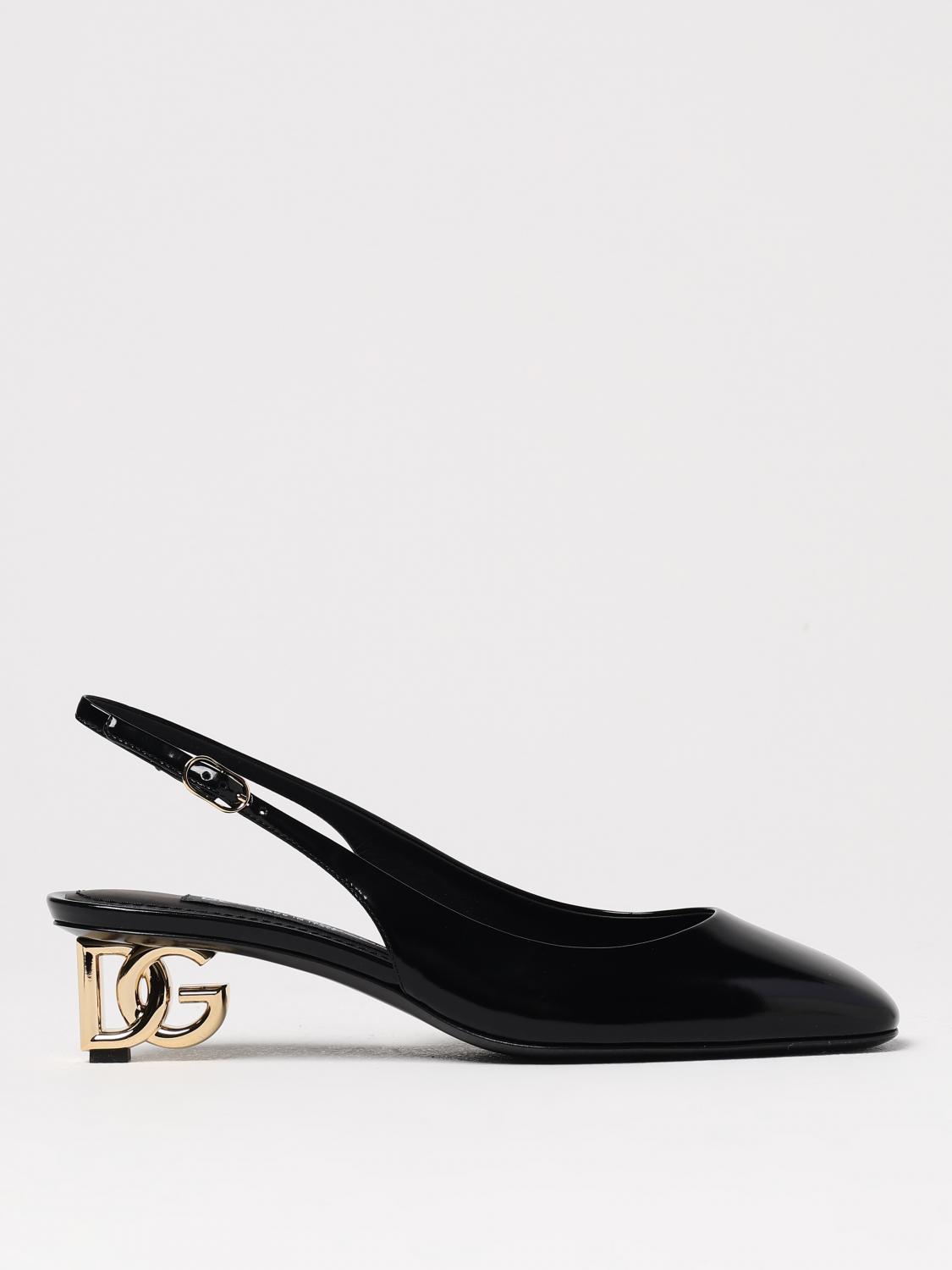 Dolce & Gabbana Black Décolleté With Dg Logo On The Heel In Black