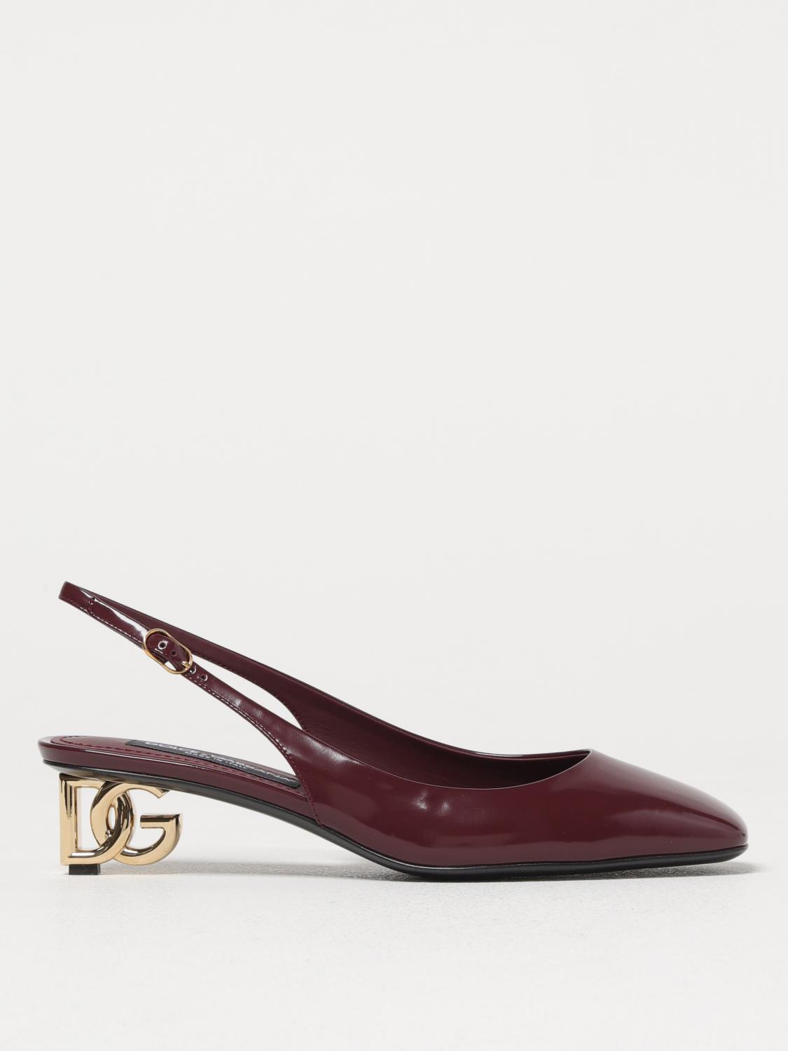 Dolce & Gabbana Pumps Jackie New With Rear Strap In Red Purple