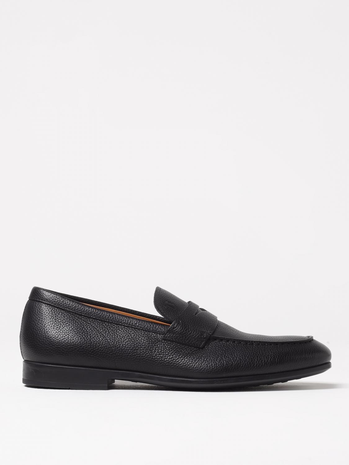 Tod's Grained Leather Loafers In Black