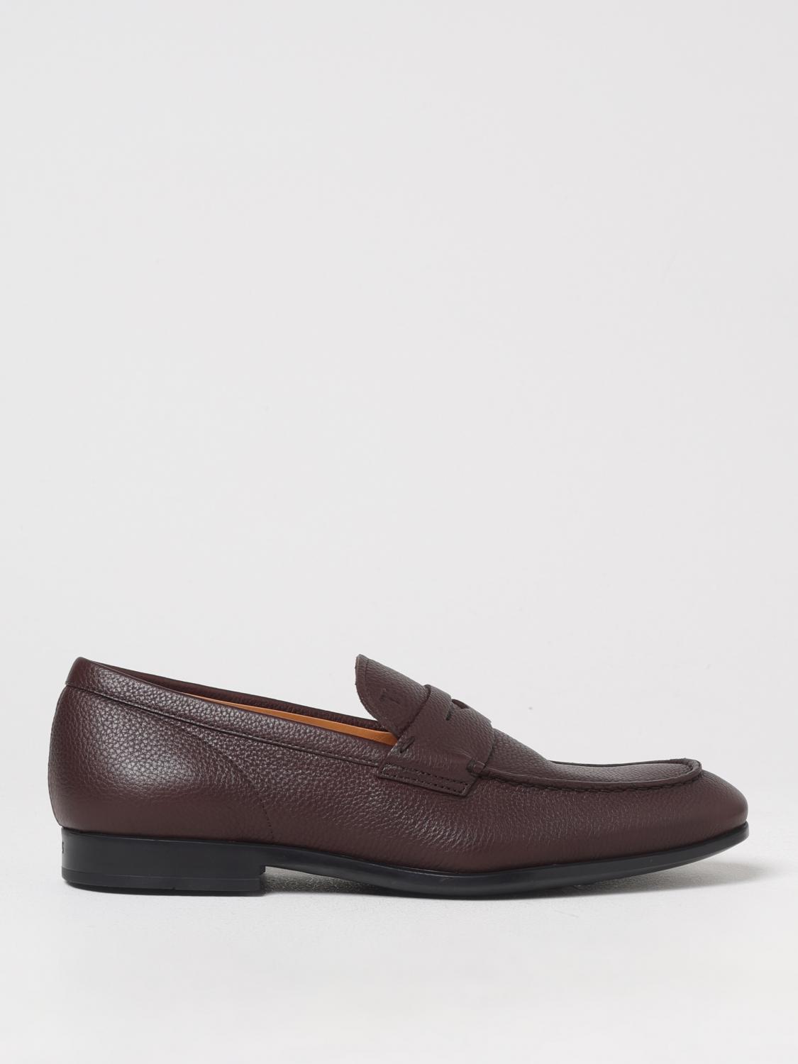 Tod's Textured Leather Penny Loafers In Brown