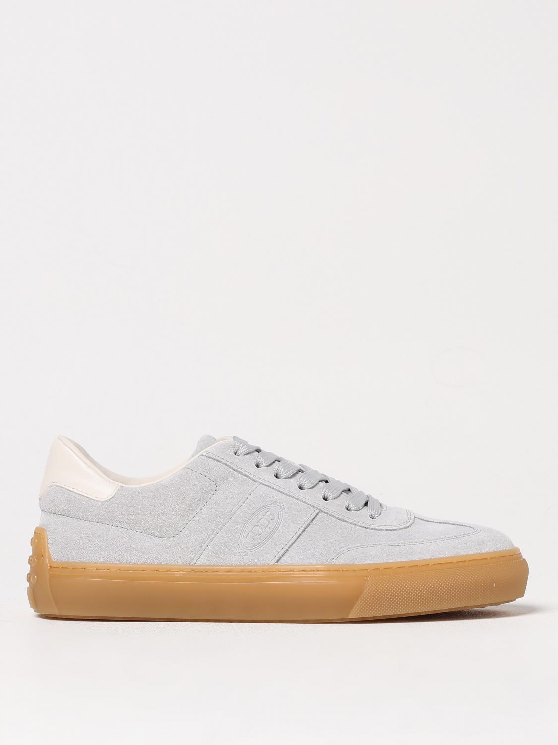 Tod's Light Suede Casual Lace Up Shoes For Men In Grey