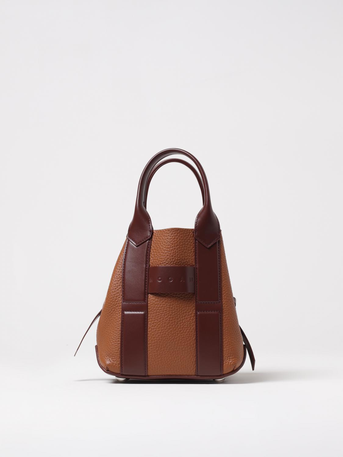 Hogan Small Script Shopping Bag In Brown