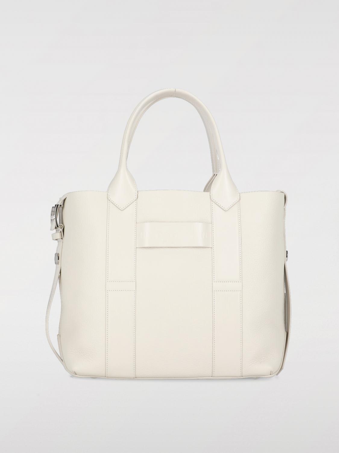 Hogan Script Shopping Bag In Ivory