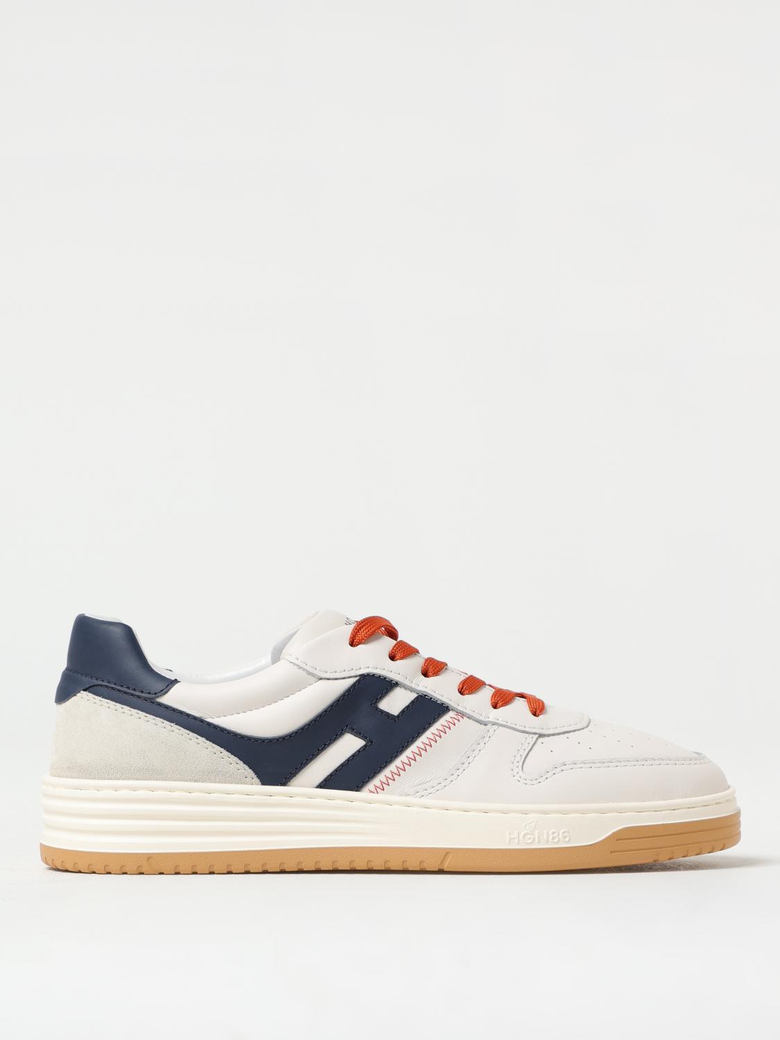 スニーカー HOGAN H630 leather sneakers with contrasting monogram Bianco Hogan H630 Leather Sneakers With Contrasting Monogram In