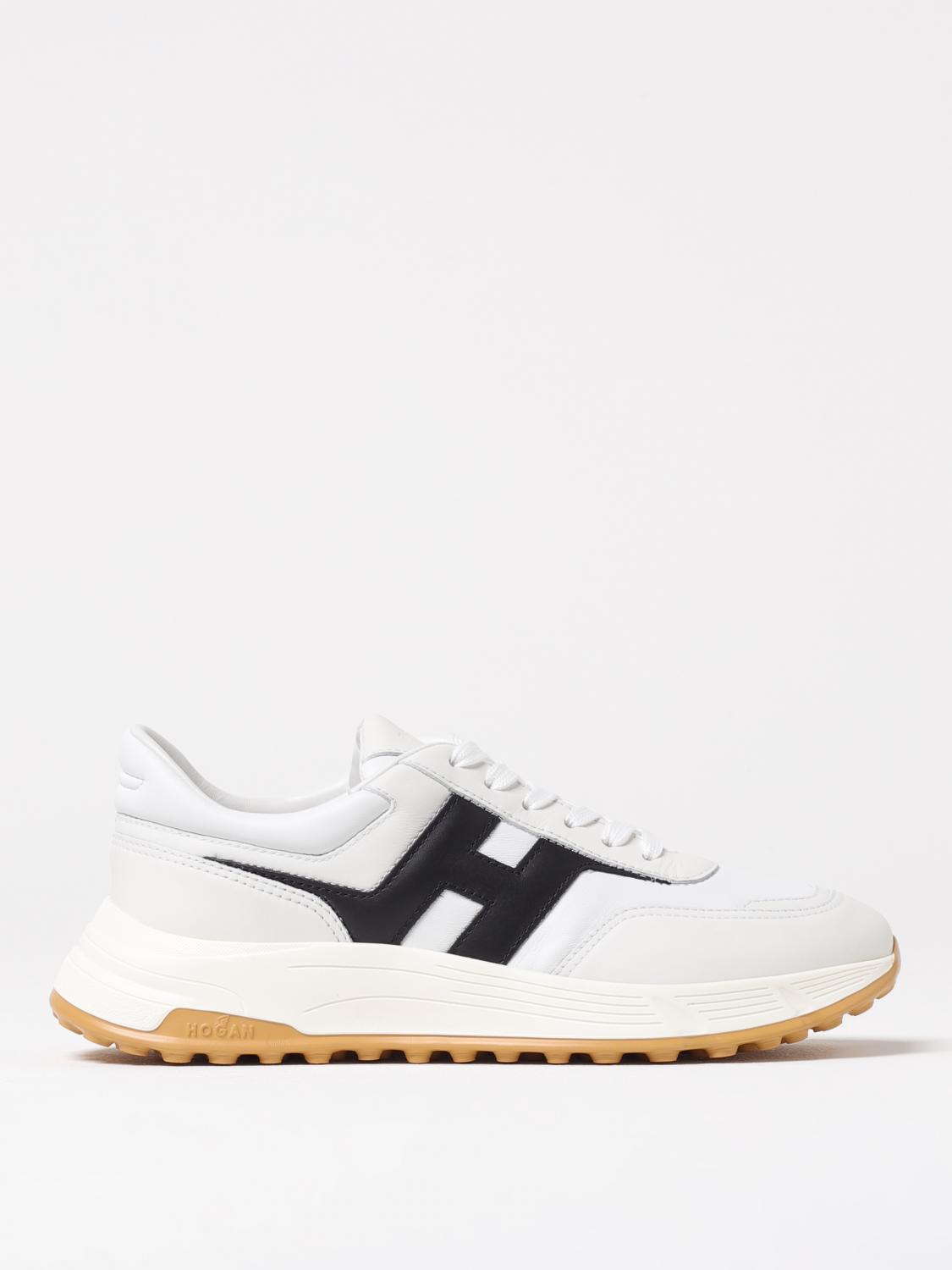Hogan Lightweight Sneaker With Contrast Panel And Rubber Sole In White