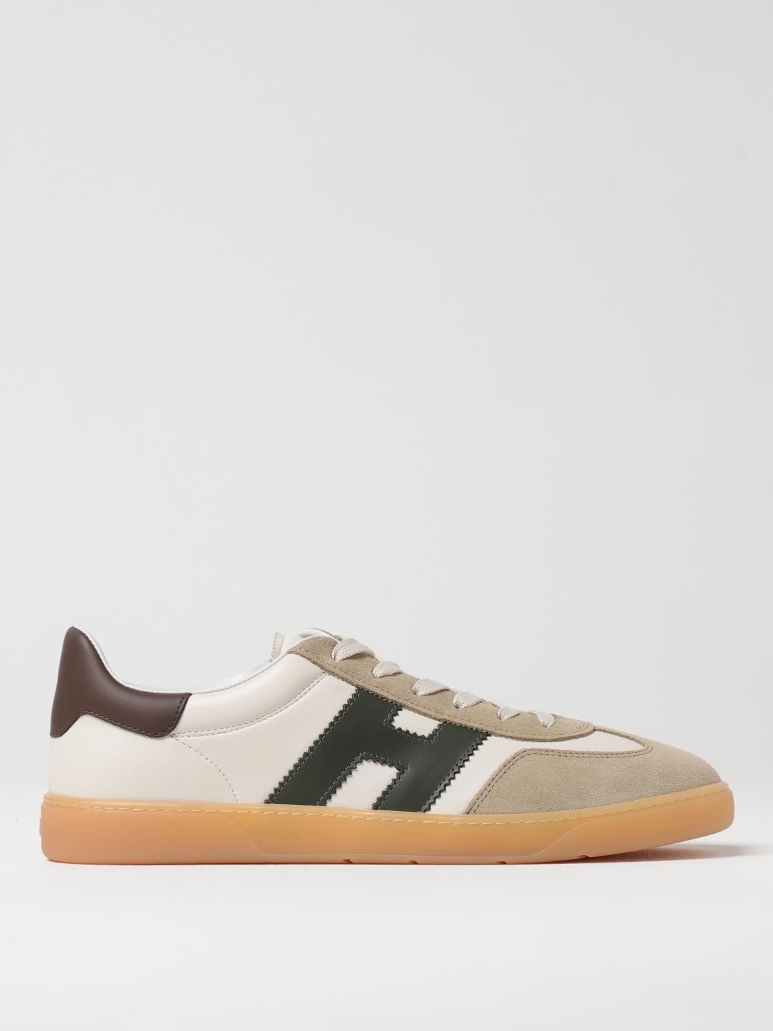 Hogan Leather And Suede Sneakers With Memory Foam Insole In White 1