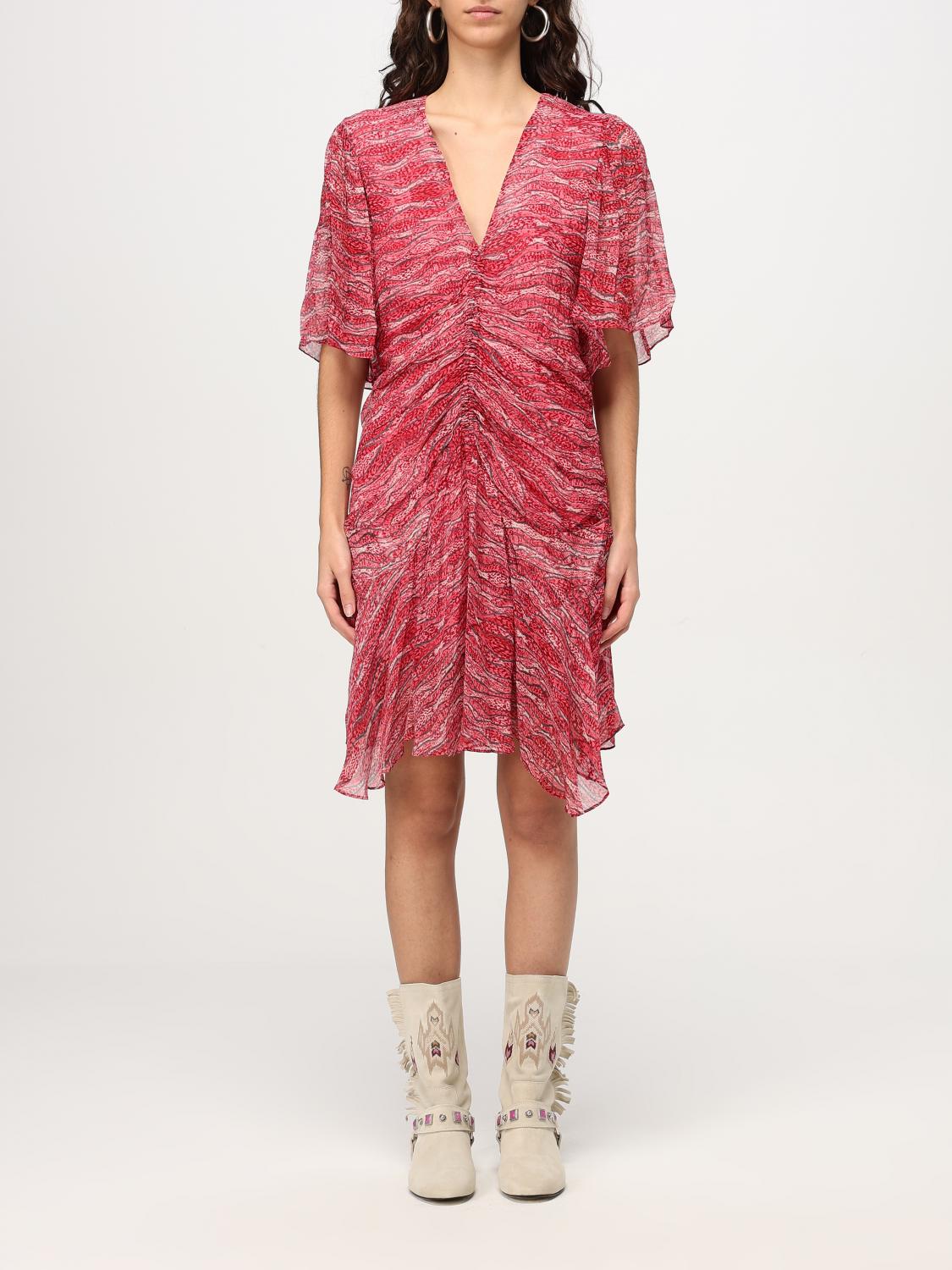 Isabel Marant Étoile Red Printed Muslin Short Vivienne Dress In 红色