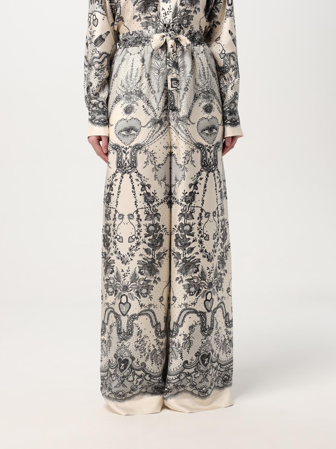Zimmermann Wide Crush Trousers In Silk In Gray