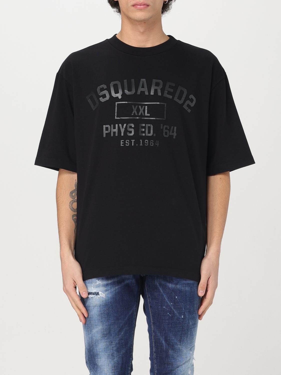 Dsquared2 Physical Education Crew Neck Graphic T-shirt In Black