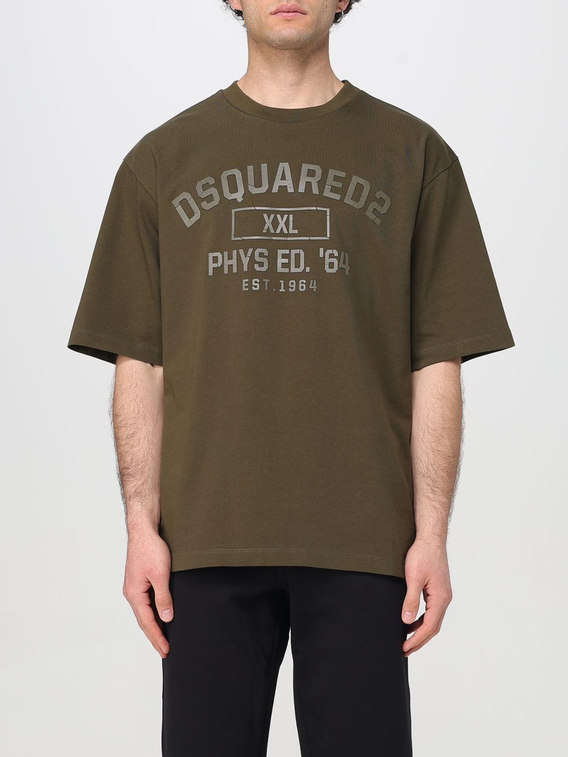 Dsquared2 Phys Ed T-shirt In Dark Green Cotton In Green