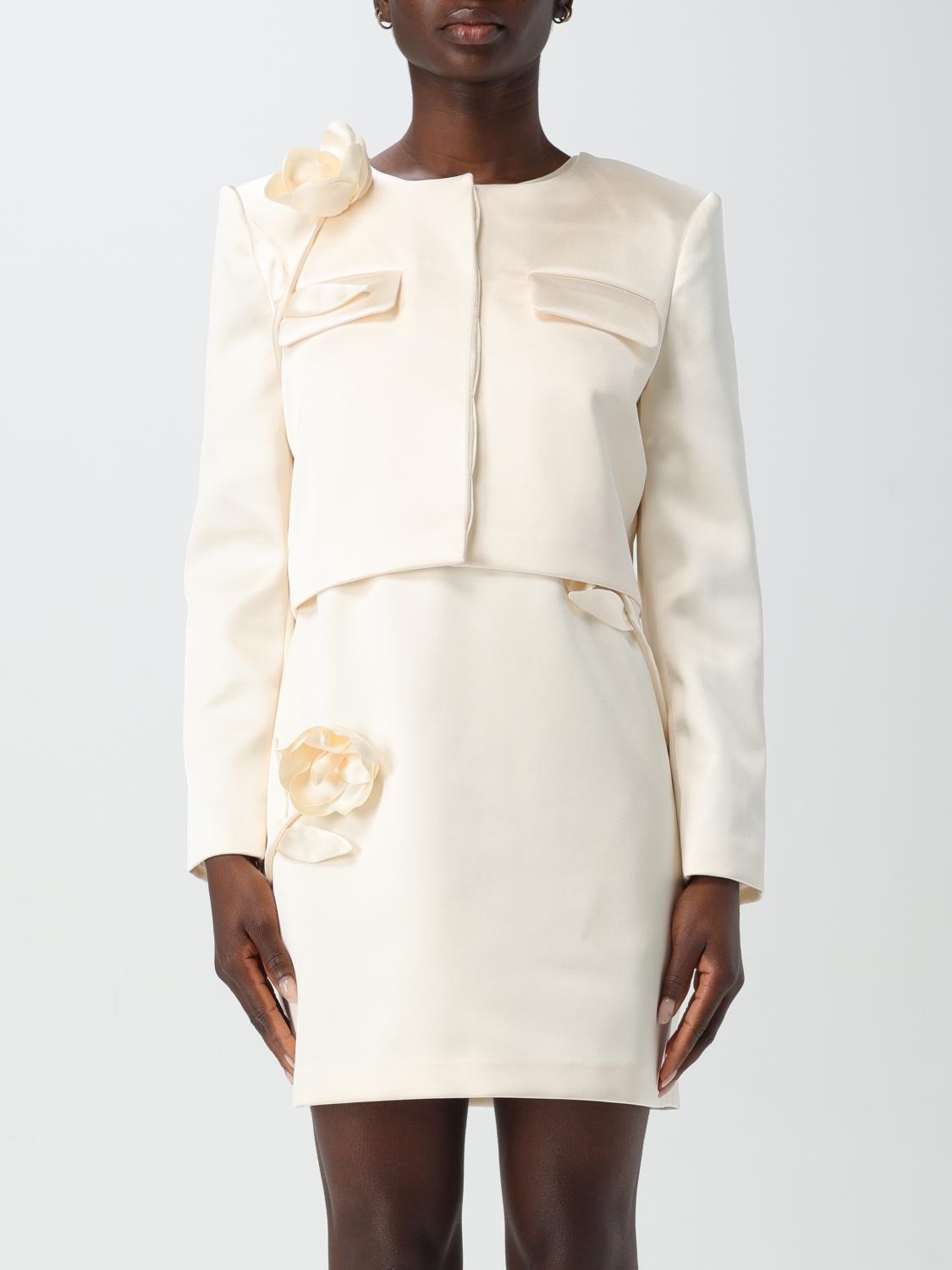 Self-portrait Jacket Woman Color Beige In Beige
