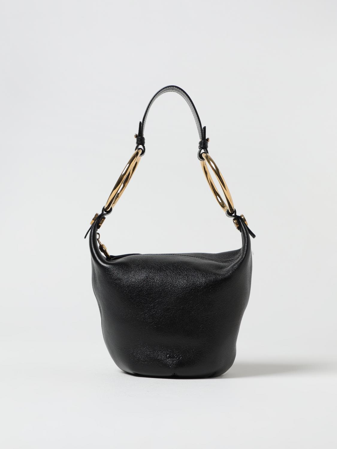 Chloé Bracelet Zip Shoulder Bag In Grained Buffalo Leather In Black