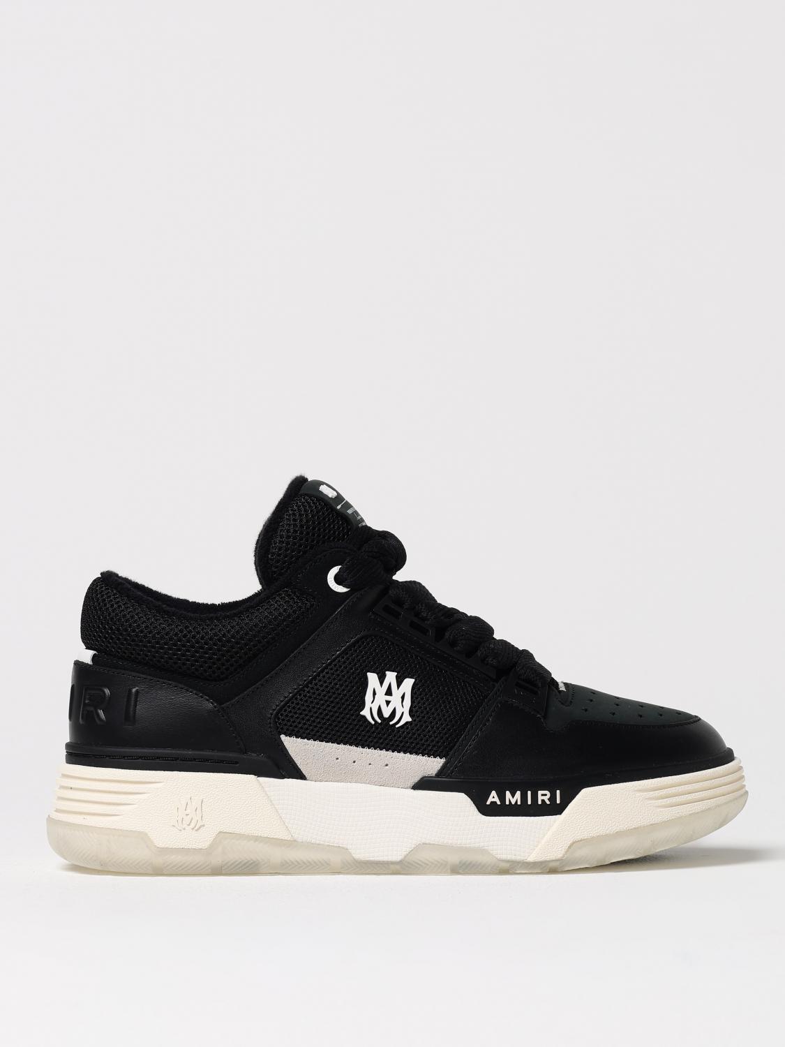 Amiri Black Low Top Sneakers With Logo Patch On The Tongue And Logo Lettering On The Heel In Leather Man In Black