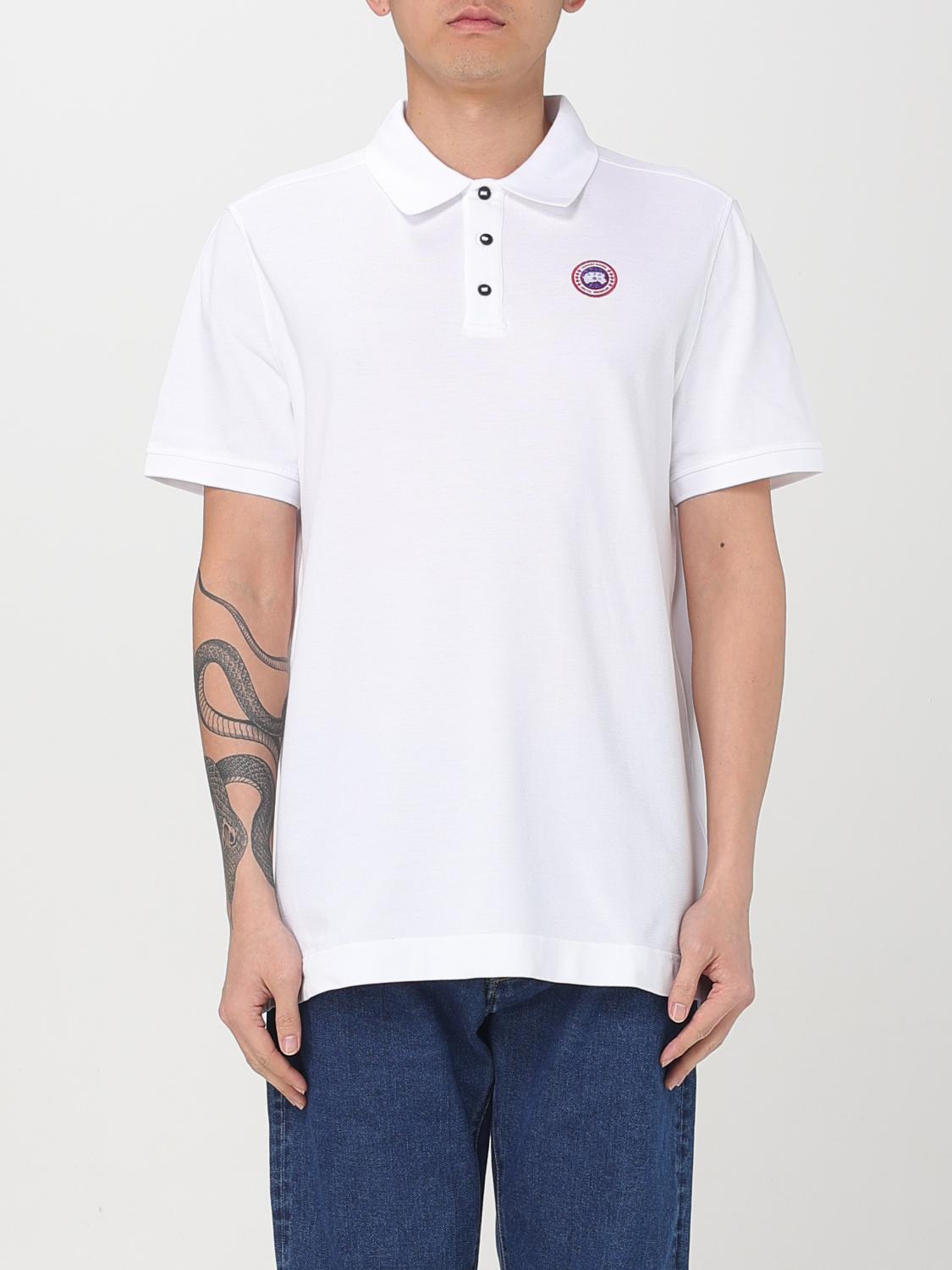 Canada Goose White Short-sleeve Polo Shirt With Traditional Collar In White