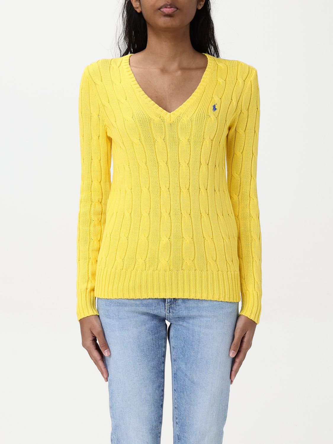 Shop Polo Ralph Lauren Sweater Woman Color Straw Yellow In Strohgelb