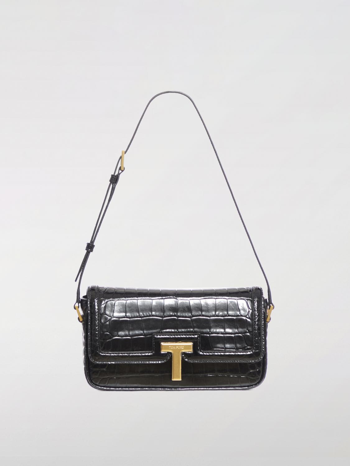 Tom Ford Mini Embossed Crocodile Leather Bag In Black