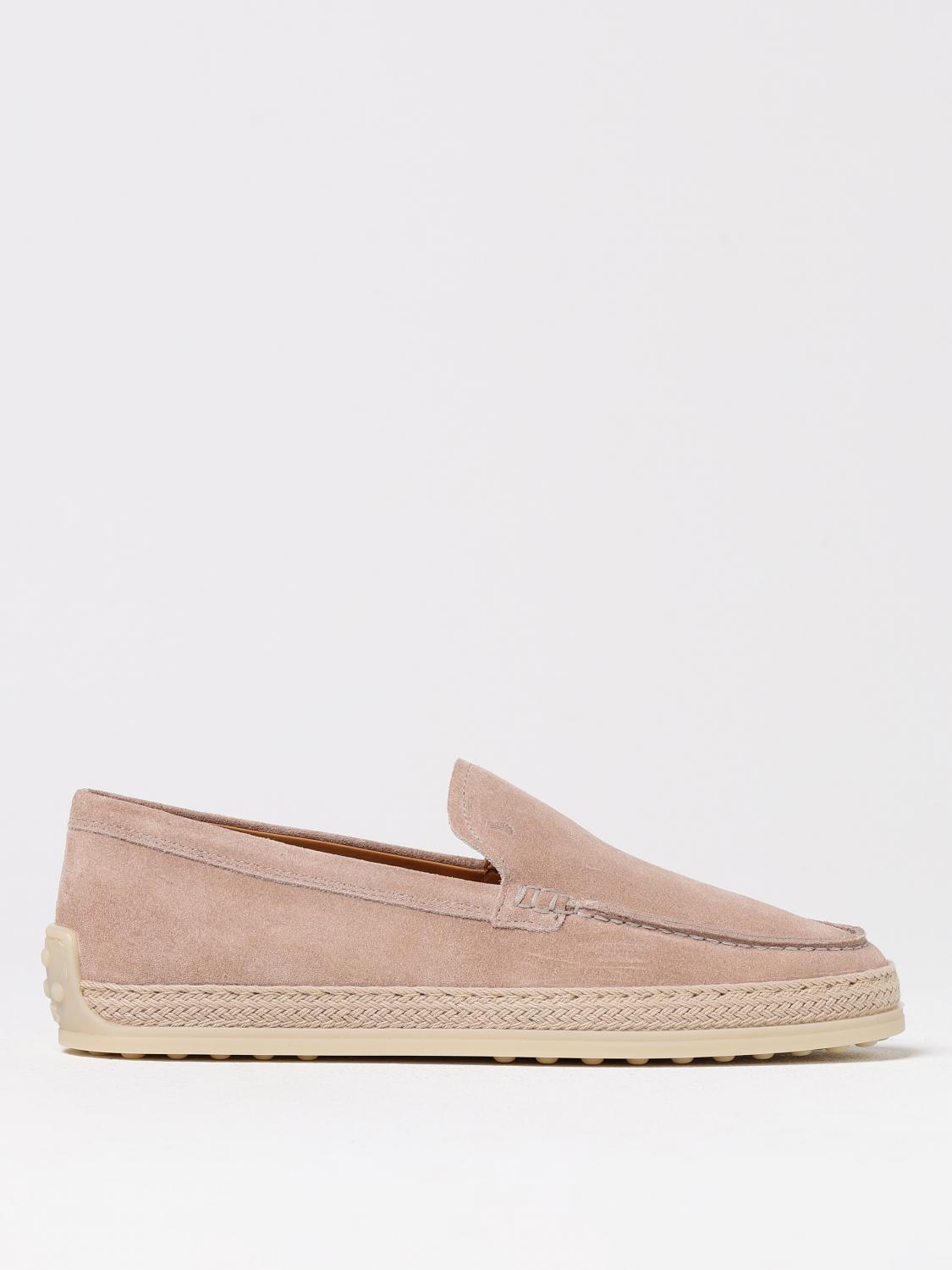 Tod's Suede Leather Loafers Penny Strap In Pink