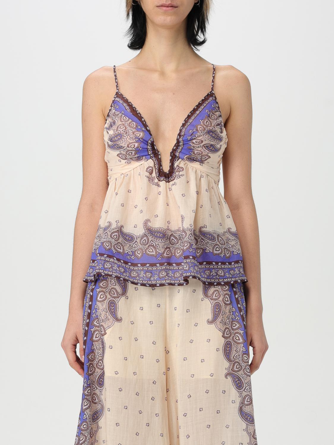 Zimmermann Maxine Plunge Cami Tops Purple In Violet